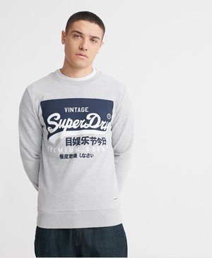 Superdry Organic Cotton Vintage Logo Loopback Férfi Pulóver Szürke | FDQPT8392